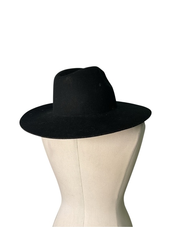 Gigi Pip Black Wool Wide Brim Hat 59 M Rancher Fedora